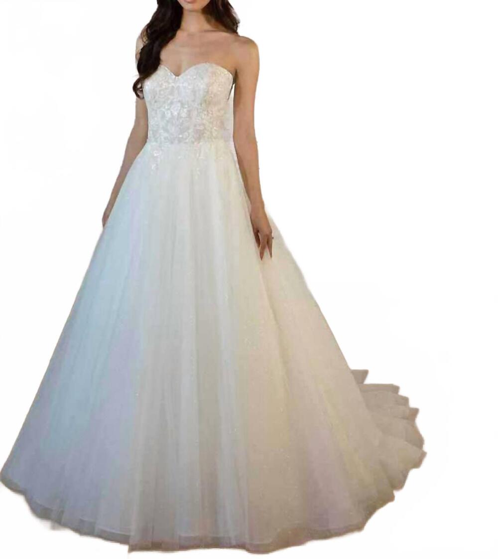 NEW STELLA YORK strapless sweetheart wedding dress in ivory/ivory